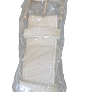 Elegant White Leather Belt